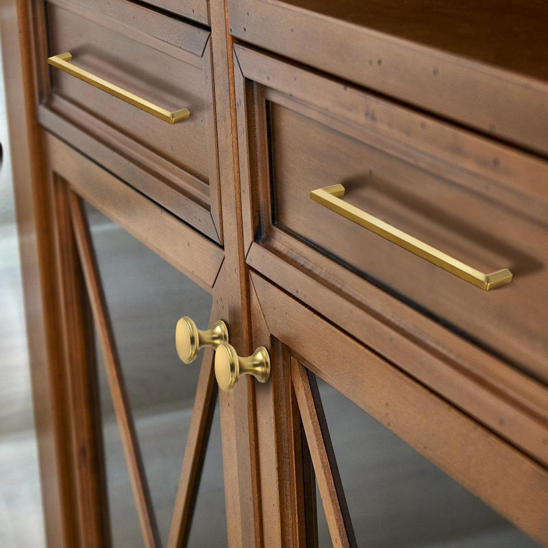 Brushed Gold Zinc Alloy Solid Cabinet Pulls 12-3/5 Inch(320mm) Hole Center,Dresser Cabinet Handles Luxury Cabinet Pull Hardware for Bedroom, Kitchen 6 Pack 2401 12-3/5 In Hole Centers Brushed Gold