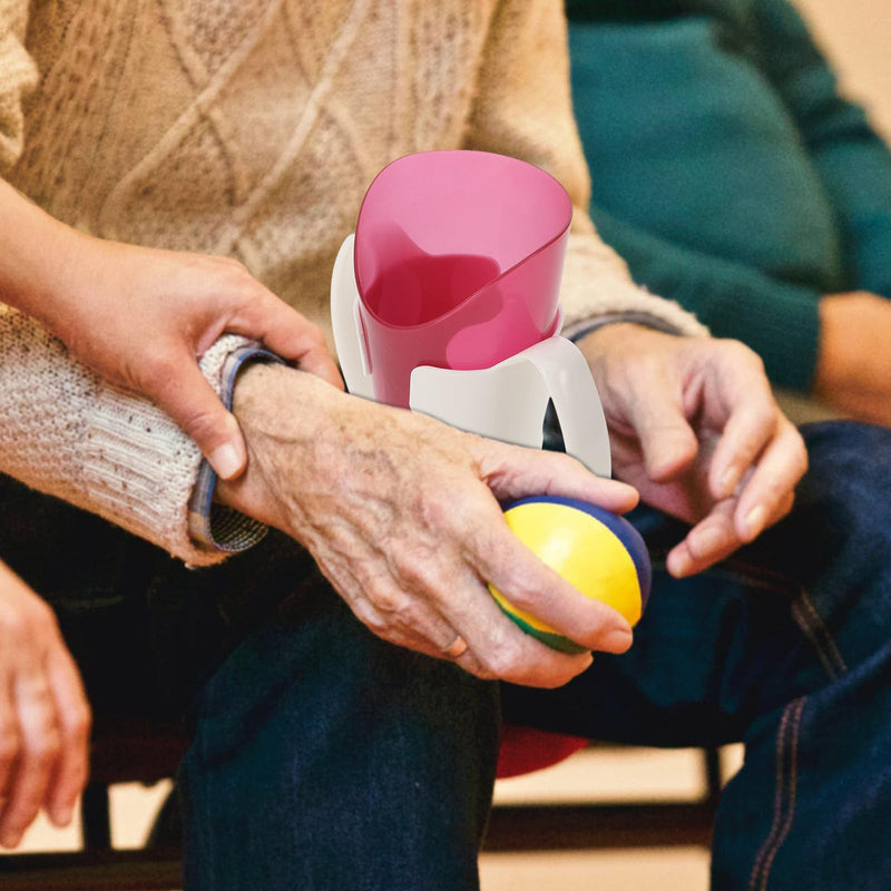 Luxshiny Nosey Cup with Handles, Elderly Care Feeding Cup, -Choke Cup for Bedridden Patients, Disabled, Elderly, Dysphagia Cup for Liquid Feeding, 5.50X5.11X2.55in (Magenta)