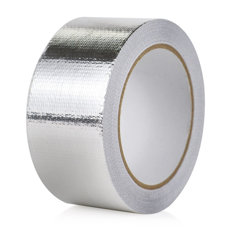 BOMEI PACK 1 Roll Aluminum Foil Heat Shield Tape Cool Tape 2 Inch x 66 ft Heat Reflective Heat Shield Thermal Barrier Foil Tape Heat Resistant Tape for Hose and Auto Use 2in*66ft