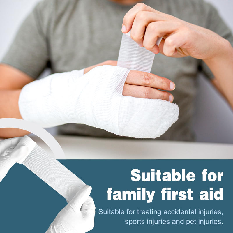 AZEN 40 Pack Gauze Rolls Bandages, 2 in x 4.1 Yards, Premium Medical Supplies & First Aid Supplies, Bandage Wrap Vet Wrap, Mummy Wraps B-40p