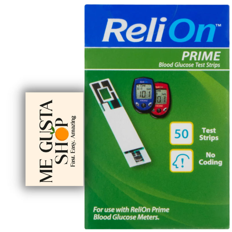 ReliOn Prime Blood Glucose Test Strips, 50 Count + me Gusta Sticker