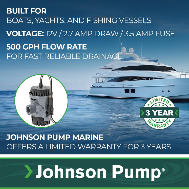 Johnson Pump 10-13626-01 Aqua Void Bilge Pump - 12V, 500 GPH