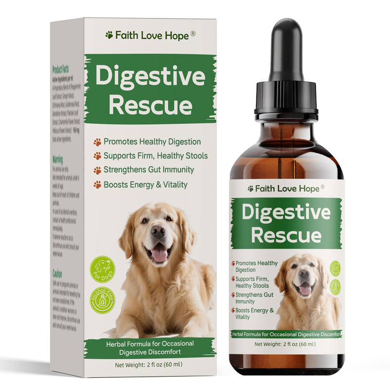 Parv0 for Dogs, Digestive Rescue for Dogs and Puppies, Vet-Informed Herbal Liquid for Occasional Diarrhea, Vomiting & Stomach Upset, Supports Appetite, Gut Health, Stool Consistency & Vitality, 2oz