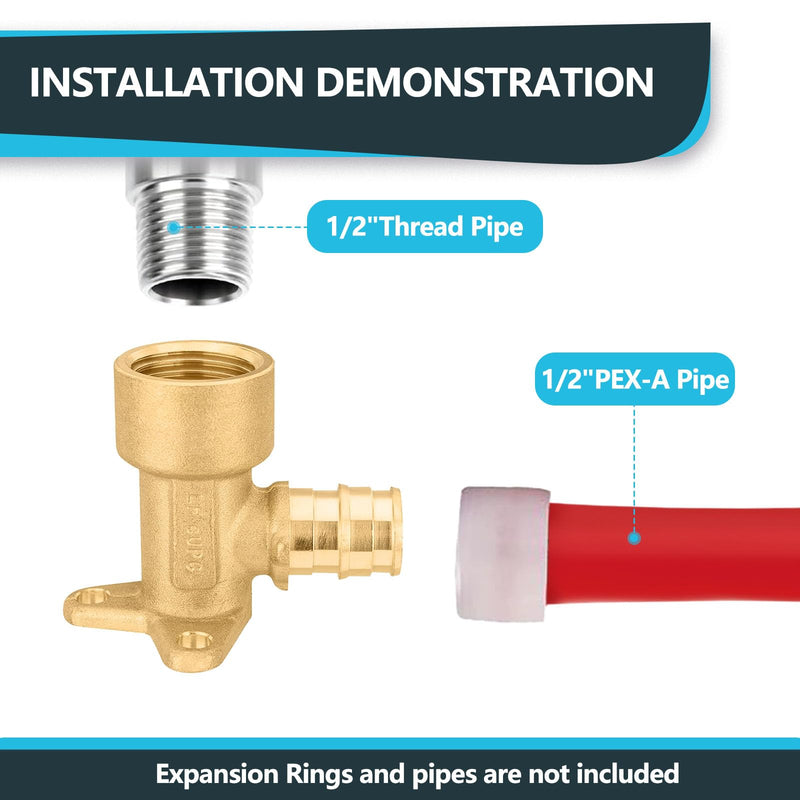 10Pack Seelink PEX-A 1/2" x 1/2" Female NPT Drop Ear Elbow(PEX1960116-10) 10 1/2" x 1/2"