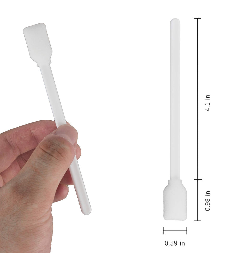 (500 PCS) 5.1" Square Rectangle Foam Cleaning Swab Sticks-White | Cleaning Swab Sticks for Solvent Format Inkjet Printer Roland Optical Equipment White