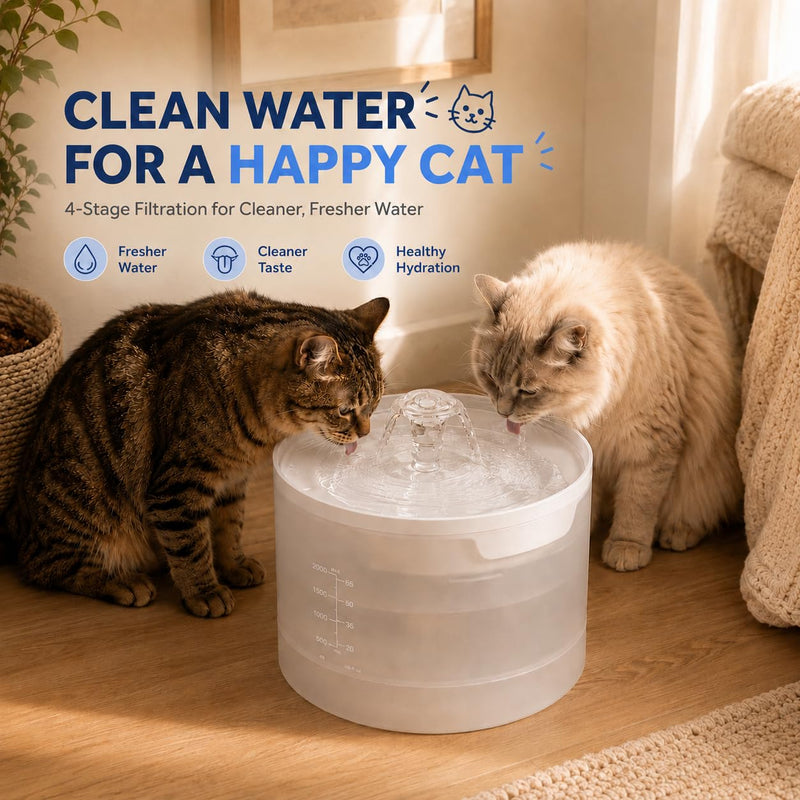 24 Pack Cat Water Fountain Filter Fit for Cheerble Elfin E1 Lite (2L/67oz) 24