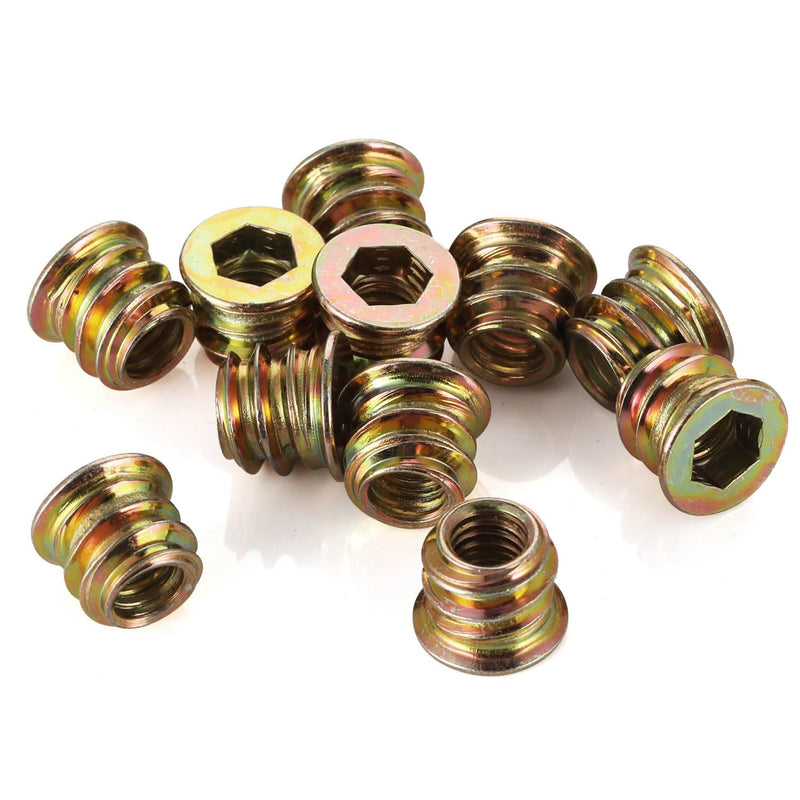 5/16-18 x 13mm Threaded Insert for Wood Furniture Screw in Nut Threaded Wood Inserts Bolt Fastener Connector, Zinc Plated Carbon Steel, 50 PCS (with Hex Spanner) 5/16"-18 x 13mm