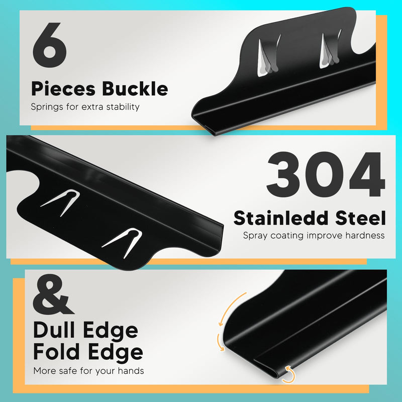 Stainless Steel Stove Gap Covers 13.8~27.5 Inch Retractable, Range Trim Kit Between Stove Top and Counter Heat Resistant & Easy to Clean Oven Gap Filler by BOGDA (2 Packs) Black