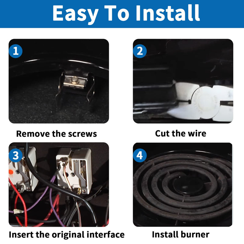WB2X8228 Element Receptacle and Wire Kit - Compatible with GE Hotpoint Electric Ranges Replacement Stove Cooktops Surface Burner Terminal Block Replaces AP2013499, PS242972 250535-2 Pack