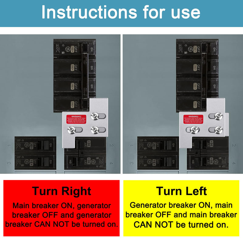 Generator Interlock Kit Compatible with General Electric GE 150 or 200 Amp Panels, Generator Electrical Interlock Kit, 1 1/4 Inch Spacing Between Main and Branch Breaker