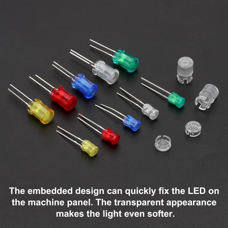 PATIKIL 5mm Clear Light-Emitting Diode Holder Clip, 60 Pack LED Lamp Socket Bulb Cap Protective Cover for Bezel Mount Panel Display, Transparent