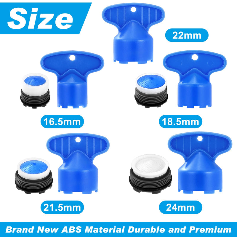 28 pcs Faucet Cache Aerators with 5 Pcs Faucet Aerator Key Cache Aerators Replacement Inserts for Sink M16.5 18.5 21.5 24 mm for Bathroom or Kitchen