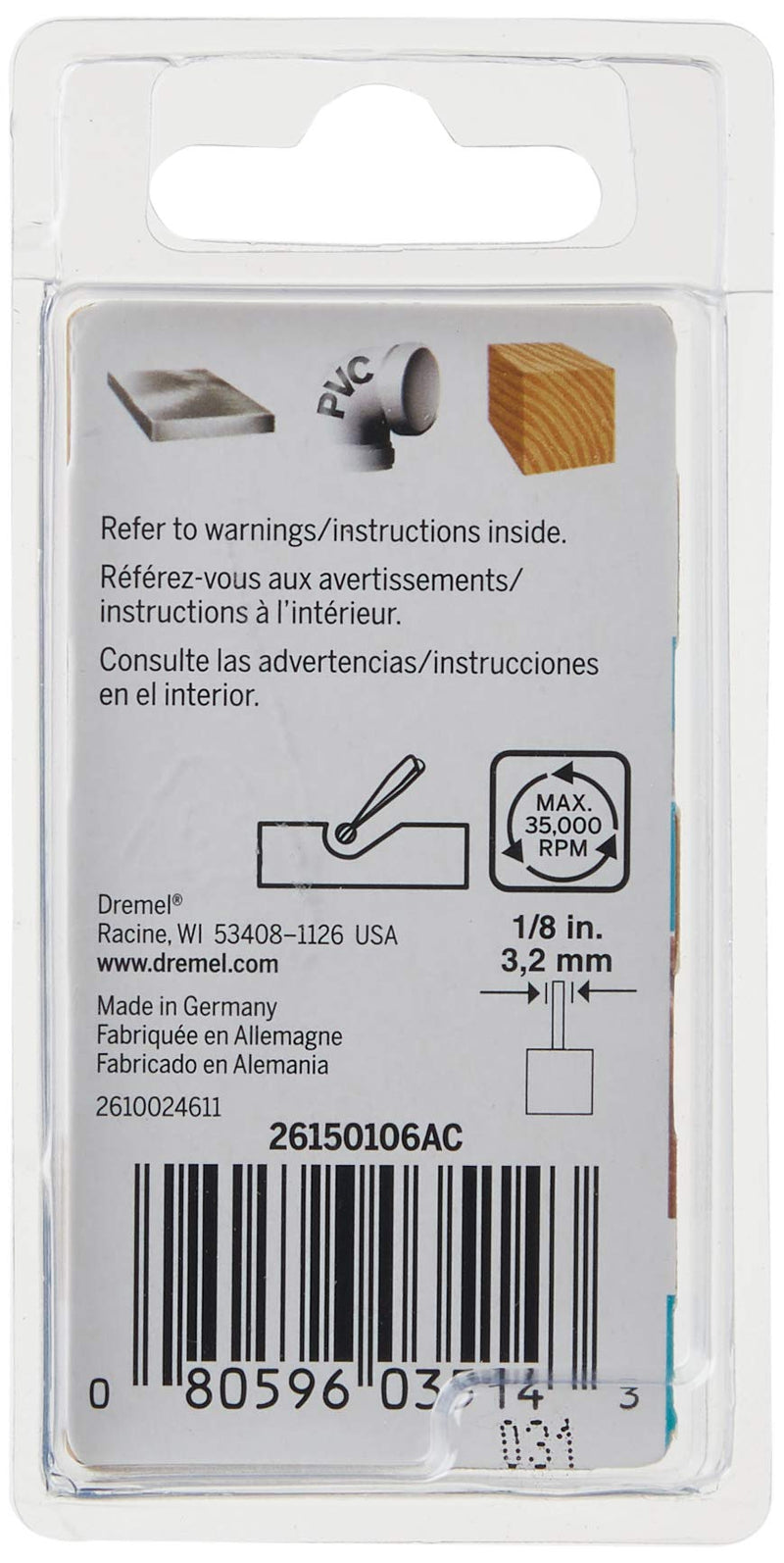 Dremel 106 Rotary Tool Accessory Engraving Bit- Perfect for Wood, Plastic, Linoleum, and Soft Metals 2-Piece 1/16" Ball
