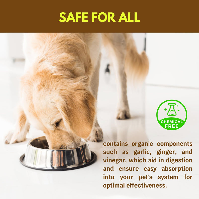Flea Free Pure Organic Food Supplement - Anti-Flea Formula Dog Vitamins - Dog Vitamins and Supplements - Dog Multivitamin to Avoid Blood-Feeding Insects - Multivitamin for Dogs Chemical-Free (32 oz) - PawsPlanet Australia