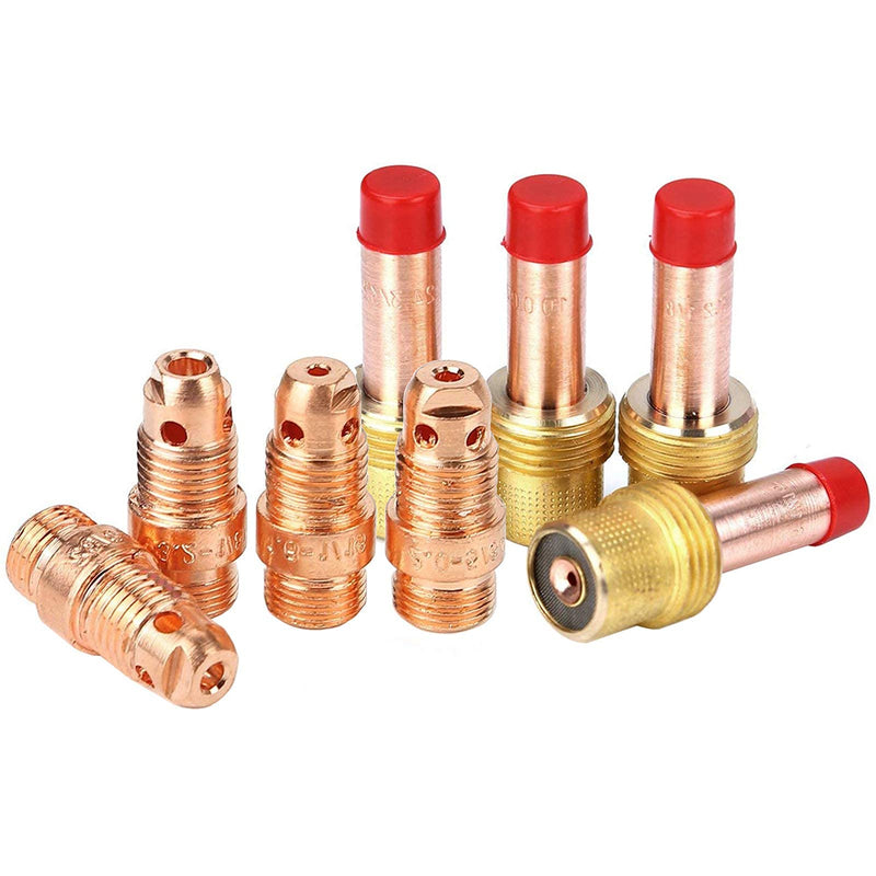 SSimder 55Pcs TIG Welding Torch Accessories Alumina Nozzle Collets Body Stubby Gas Lens #10 Glass Cup For WP-17/18/26