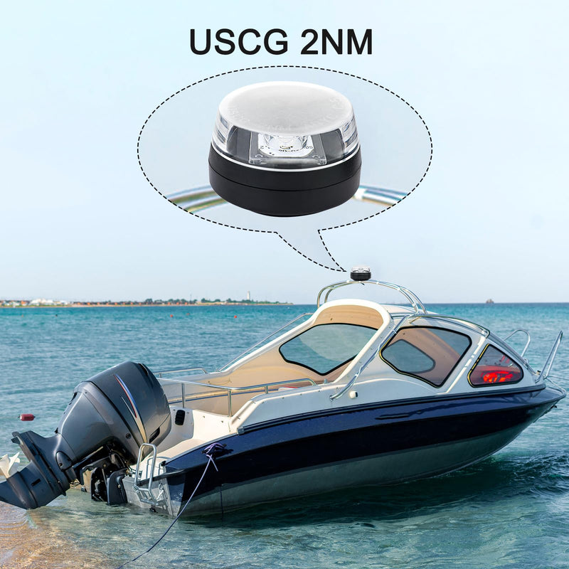LED Waketower All-Round 360 Degree White Boat Tower Light,Anchor Light,Bimini Top,USCG Certified 2NM, DC 10-30V