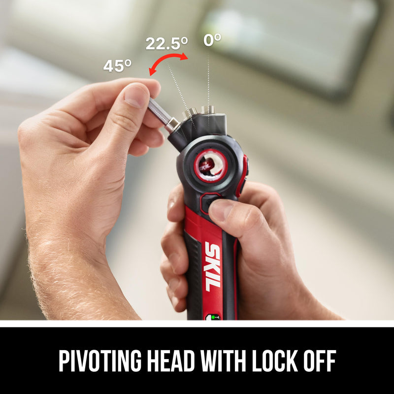 SKIL Twist 2.0 Rechargeable 4V Screwdriver with Pivoting Head, Torque Setting, USB-C Charging Cable & 2PC Bit Set-SD5619-01 No Size 4V Screwdriver_Twist 2.0 2pc Set