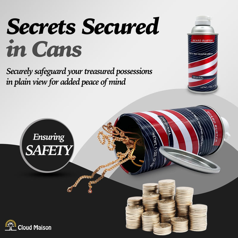 Fake Soup Can Diversion Safe - Keep Your Valuables Safe - like Jewelry, Cash, Money, Coins, Car Keys - Storage Home Security - Barasol Shaving Cream