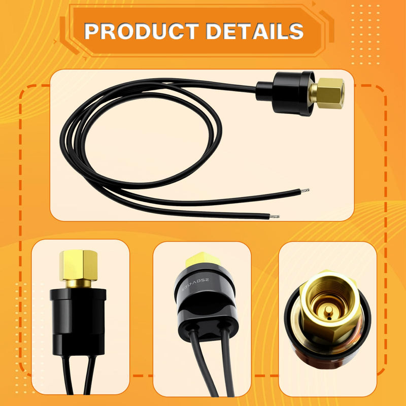 Low Pressure Switch Fit for Most HVAC Freezer Cold Storage Systems | Replace for SLP1032 Open 10 PSI Close 32 PSI
