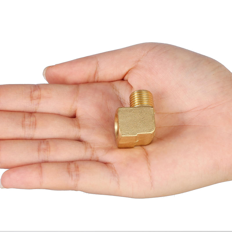 2 Pack Brass Fitting,1/4" NPT Male Pipe to 1/4" NPT Female Pipe, 90 Degree Barstock Street Elbow 2 Pack 1/4 npt elbow