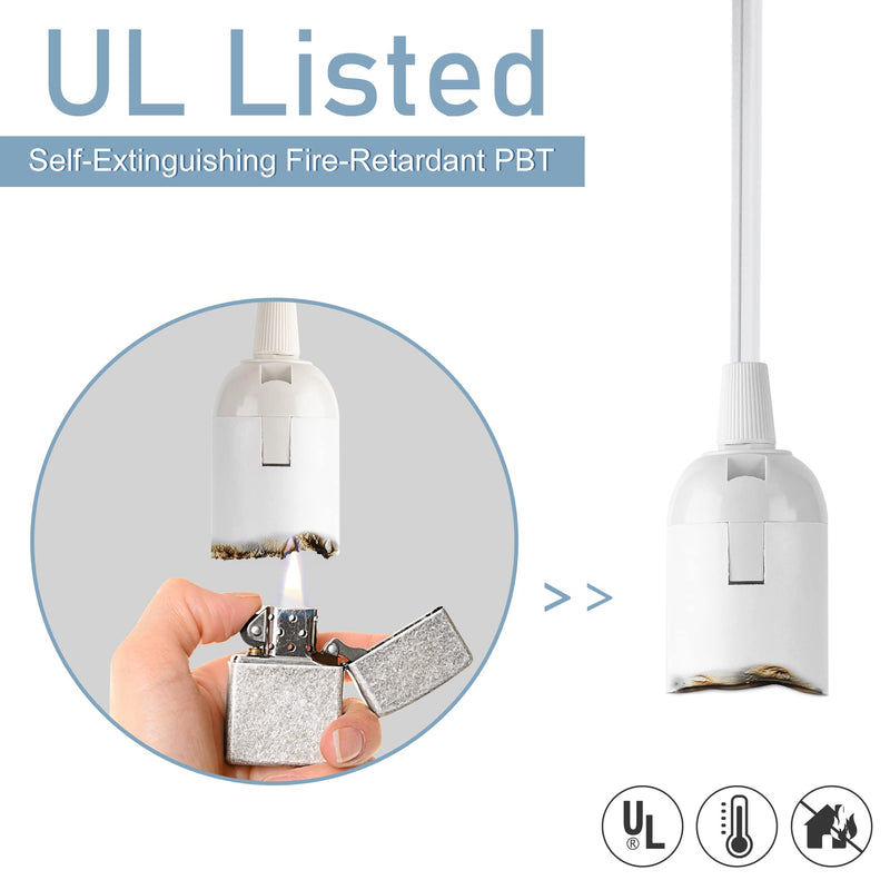 JACKYLED Extension Hanging Lantern Cord Cable 15Ft UL 360W with E26 E27 Socket On/Off Button Pendant Lighting 1