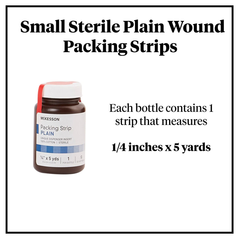 McKesson Packing Strip, Sterile, Plain, 100% Cotton, 1/4 in x 5 yds, 1 Count 15 Foot (Pack of 1)