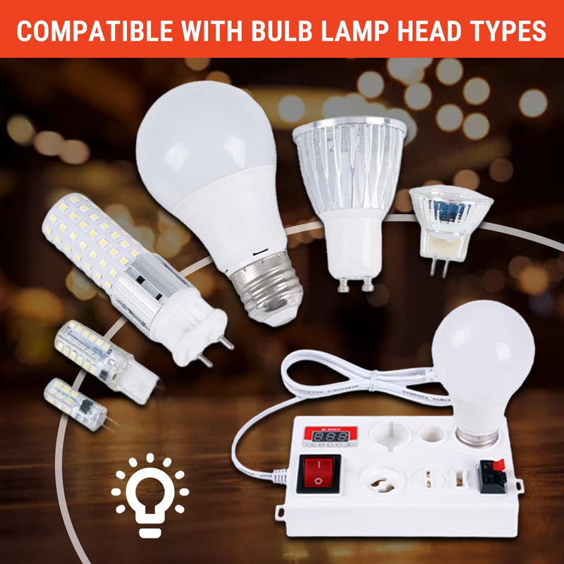 LED Bulb Power Tester, 60-300V Adaptive Voltage LED Strip Lamp Beads Light Source Testing Tool B22 E14 E27 GU10 G4 to G12 G9