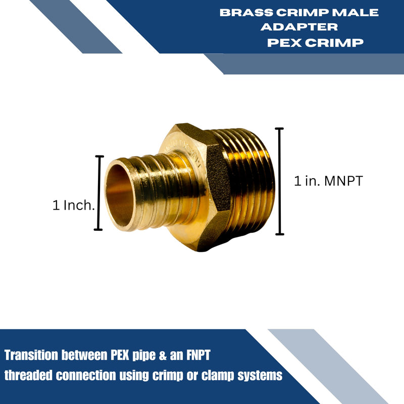 2 Pieces XFITTING 1" Pex x 1" Male NPT Adapter, 24-4-3=2X (2 Packs) 2