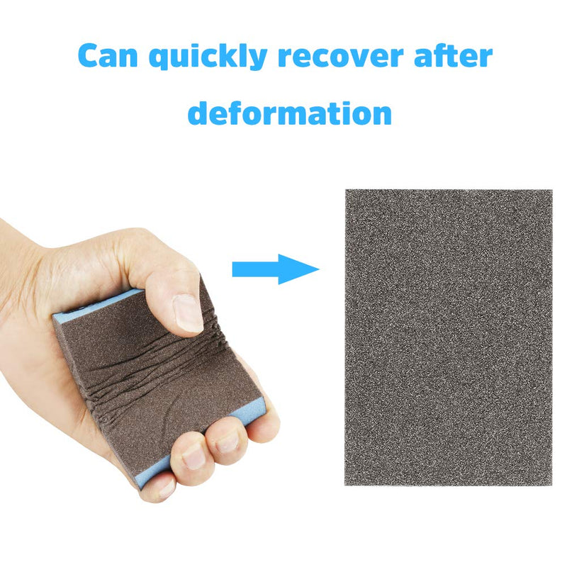 Onarway Sanding Blocks 6 Pack Wet and Dry Dual-use Sanding Sponges, Coarse and Fine - 60/80/100/120/180/220 Grits 6 Different Specifications, Washable and Reusable, Ideal for Wood Metal Wall Polish Kit-6PCS