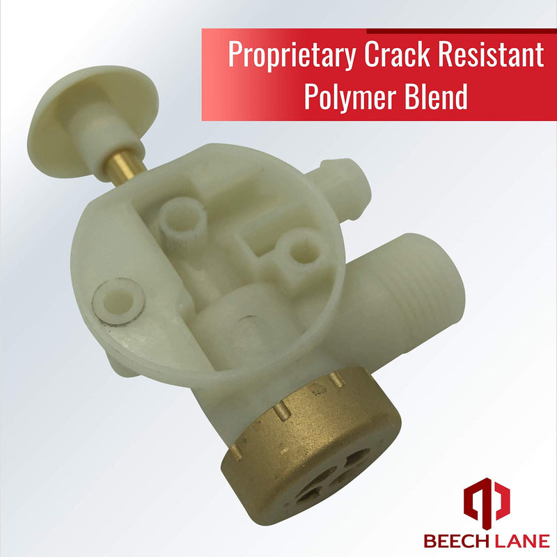 Beech Lane RV Upgraded Toilet Water Valve for Dometic Sealand EcoVac Vacuflush Pedal Flush Toilets, Brass Cap For Leak Resistance, High Performance in Freezing Conditions, Replaces 385314349
