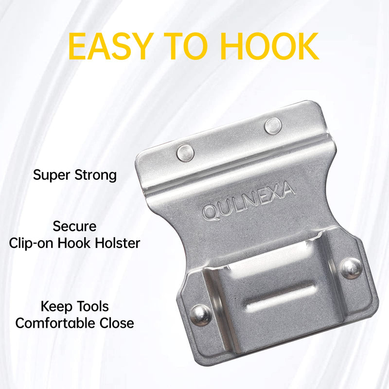 Clip On Tool Belt Drill Holder, Holster Tool Belt Clip for Tape Measure Holder Clip Holster Cordless Drill, Impact, Nailer, Any Tools with Hanger Clips Clip On Tool Belt Drill Holder
