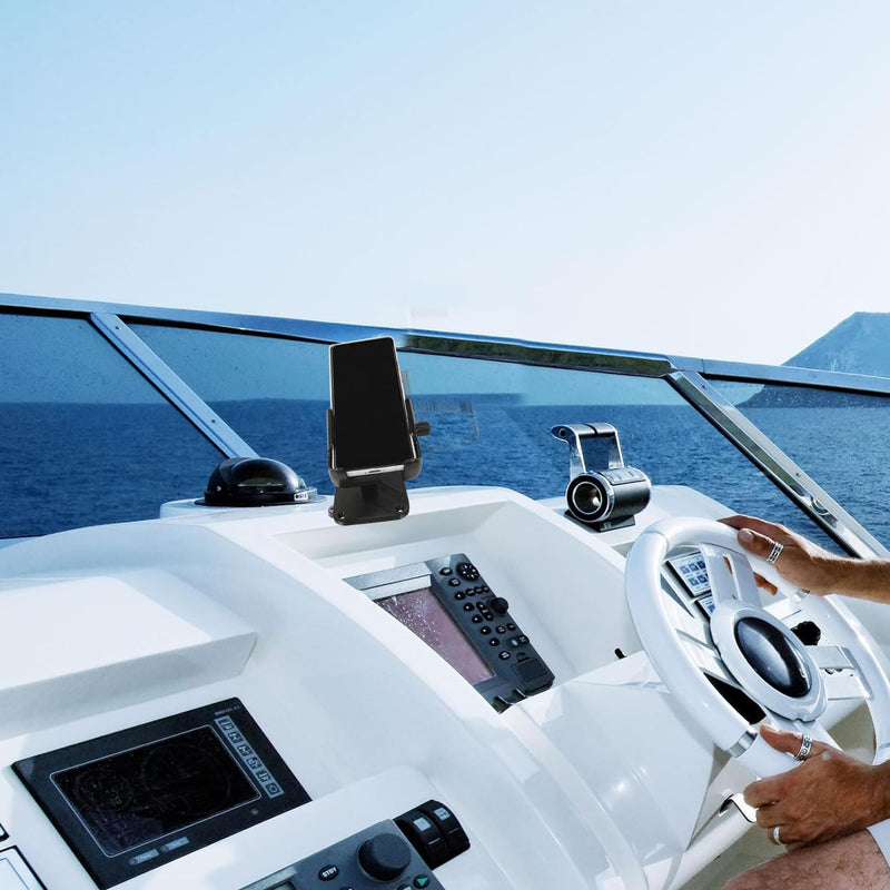 Boat Dash Mount Phone Holder Adjustable and Secure Marine Smartphone Mount-Fit Most Smartphones,Comes with Multiple mounting Options