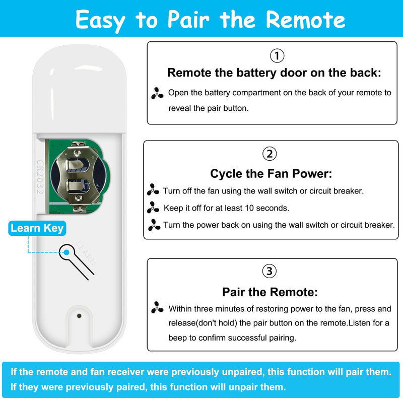 Ceiling Fan Remote Control Replacement for Hunter 99770 99392 99813, Compatible with Hunter 99770 99392 99118 99122 99123 99119, Light Dimmer 3-Speed Wall Mount (Remote Only) 99770 Remote Only