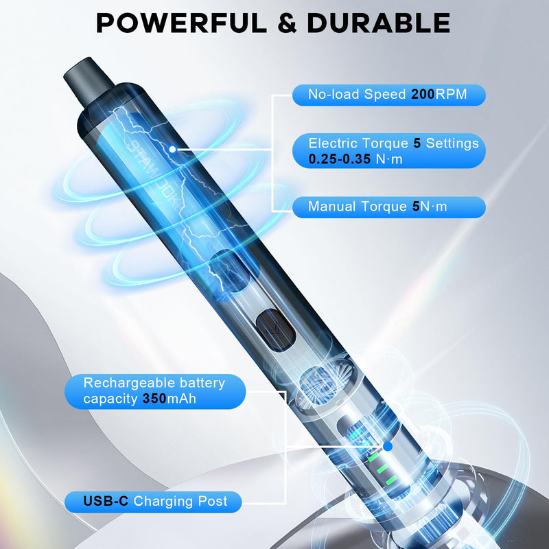 Mini Electric Screwdriver - Precision Electric Screwdriver Cordless, 68-in-1 Magnetic Drill Bit Set, 5 Torque Settings, Rechargeable Repair Tool Kit for PCs, Cameras, Wacthes and Electronics