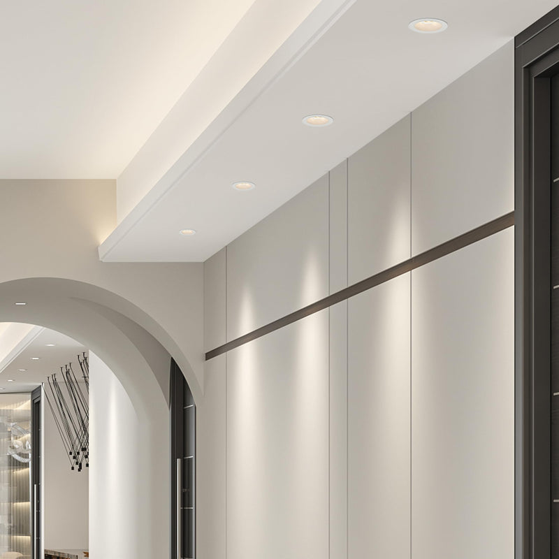 Maxxima 4" Anti-Glare LED Gimbal Downlight, 1100 Lumens, 5 CCT, White Trim | Adjustable Color Selectable 2700K/3000K/3500K/4000K/5000K, 360° Rotation, Dimmable Recessed Fixture, 90 CRI, J-Box Included