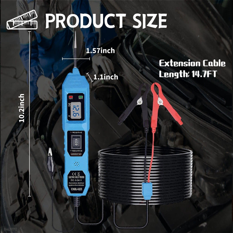 Multifunctional Car Automotive Circuit Tester, 3.5V-36V AC/DC Car Power Circuit Probe Tester, Circuit Tester with LCD Screen Display, Automotive Short Circuit Finder Electrical Tester with Light