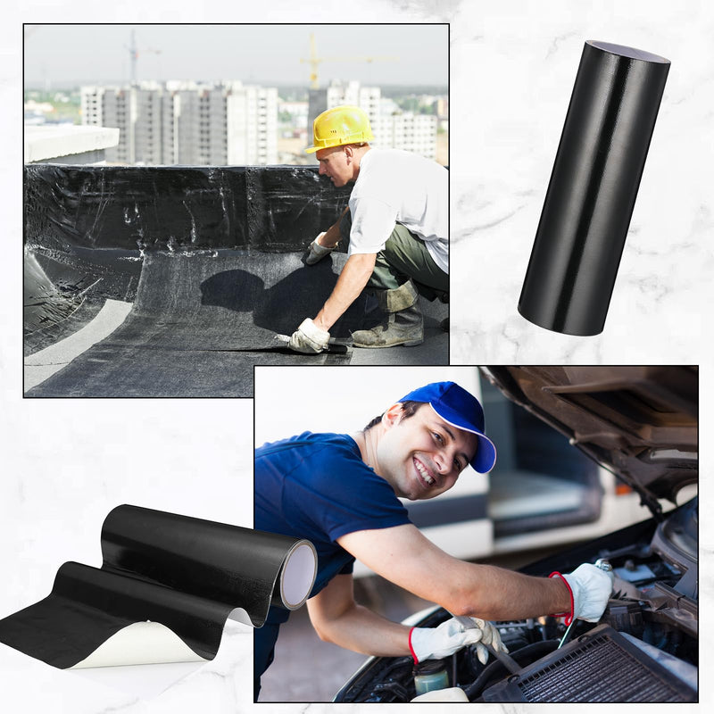 Hicarer Thermal Heat Shield Barrier Adhesive, Aluminized Fiberglass Heat Shield Resistant Material Tape, Heat Insulation Sheet for Auto Use, House, Barbecue(Black,12 x 118 Inch) Black 12x118 inch