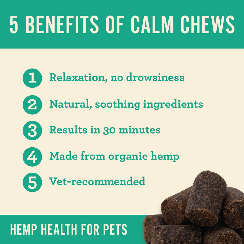 Hemp Well Calm Cat Soft Chews - Anxiety & Stress Relief Formula, Organic Ingredients, Soothes & Relaxes, Improves Behavior, 60 Count 60 Count (Pack of 1)