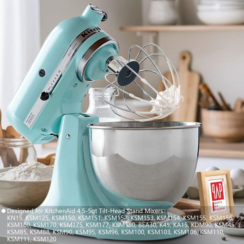 Heavy Duty Whisk Attachment for KitchenAid 4.5-5QT Tilt-Head Stand Mixers- Extra Thick Stainless Steel Wire Whip for Fast Whipping, Commercial Grade for Large Batches, Dishwasher Safe(Replaces K45WW) WW5