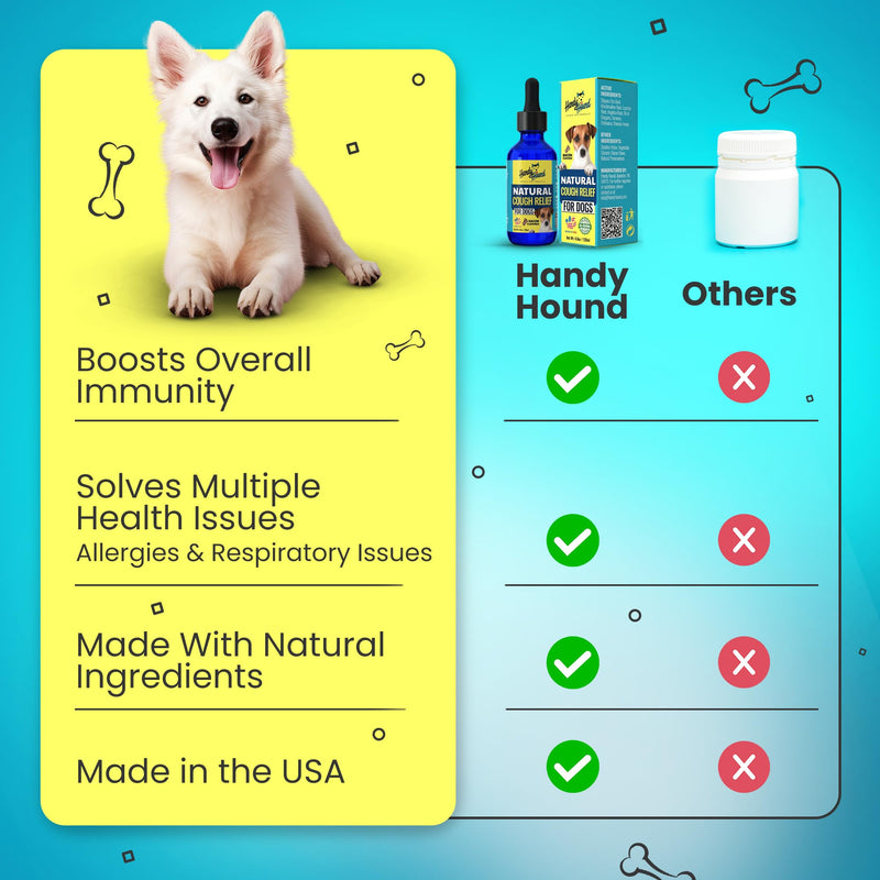 Handy Hound Dog Cough Supplement - Manuka Honey, Natural Herbal Formula for Throat Soothing & Mucus Support - Made in USA (4 Oz) 4 oz