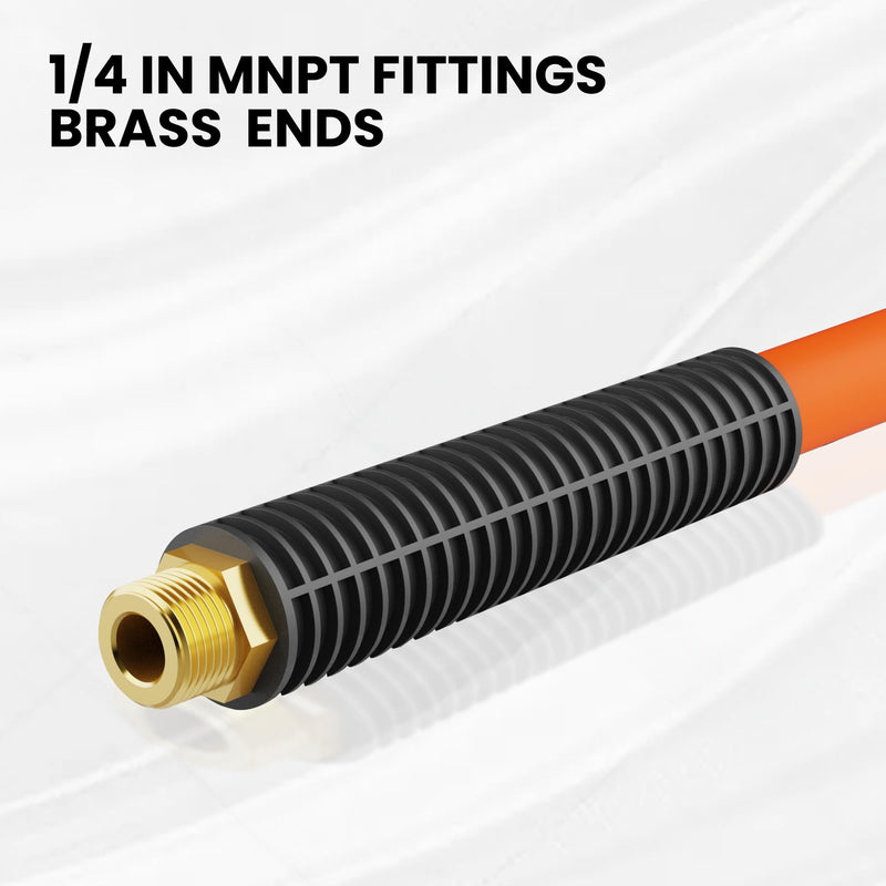 Giraffe Tools Hybrid Lead-in Air Hose, 3/8 inch x 6 ft, 1/4 in. MNPT Fittings, 300 PSI Heavy Duty, Lightweight Air Compressor Hose Short 3/8'' (inches)x6'(feet)