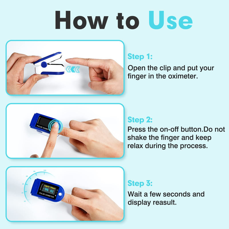 Easy@Home Fingertip Pulse Oximeter, Rotatable OLED Display to Show Waveform, SpO2 Blood Oxygen Saturation, Bar Graphs and Heart Rate Monitor, Co-branding-CMS50DA