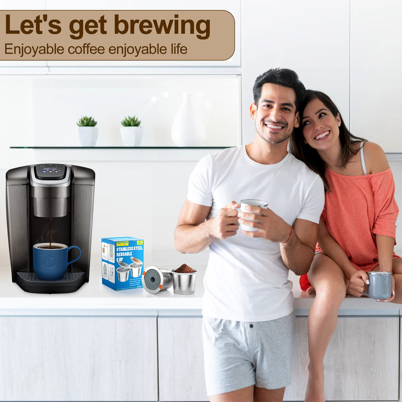 RETHONE Reusable K Cups Coffee Filter, Stainless Steel K Cup Reusable Coffee Pods Filters for Keurig 1.0 & 2.0 Coffee Makers BPA-Free Refillable Coffee Filters (2 Packs) 2 PACK