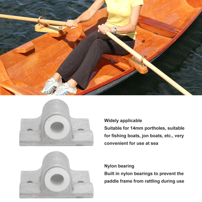 Marine Oarlock Socket, Top Mount Rowlock Socket, 2Pcs Boat Aluminum Oar Lock Socket 14MM Marine Round Gunwale Aluminum Jon Rowboat Oarlock Socket for Boat