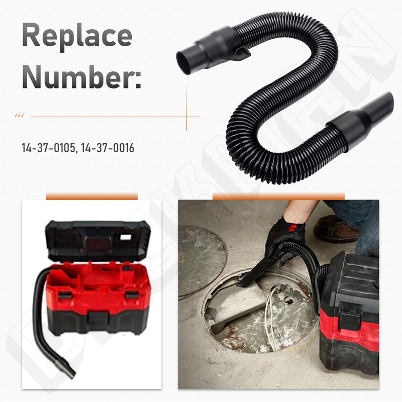 14-37-0105 18V/28V Wet/Dry Vacuum Hose Assembly Internal Storage Compatible with Mil-waukee 0880-20 0780-20 0970-20 18V/28V Wet/Dry Vacuum, 14-37-0016