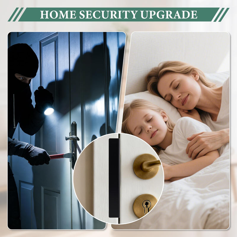 Door Latch Guard Plate, 11” Latch Guard Plate Cover – Cover The Latch Gap Between Door and Door Frame Protect Against Forced Entry, Outswing Door Security Protector, Heavy Duty (11”) 11”