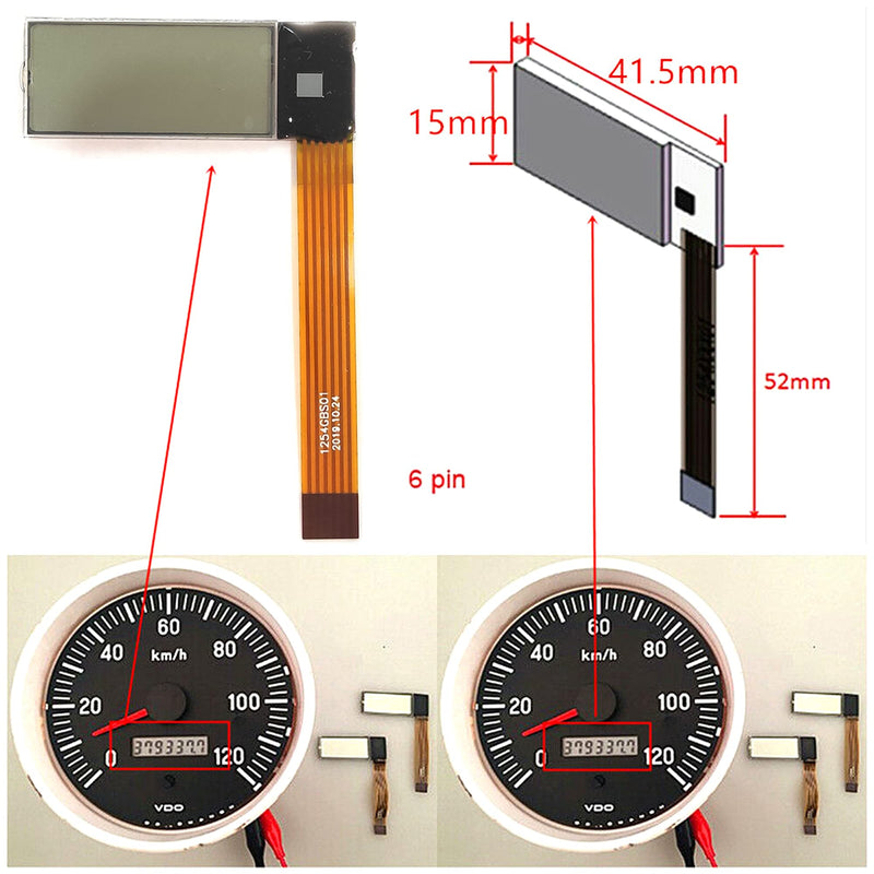 BestParts New LCD Display Replacement for VDO Tractor Penta 1254GBS01 | Compatible With trucks international cockpit vision tractor Penta boat All VDO 85mm Size 1254GBS01