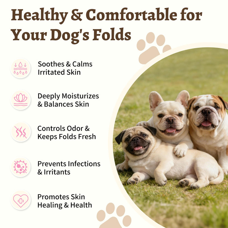 Dog Wrinkle Gel (2-Pack) – Daily Care for Bulldogs, Pugs, Frenchies, Soothes, Repairs & Moisturizes Skin, Wrinkle Balm & Paste Alternative – Non-Greasy, Lick-Safe & Fragrance-Free, 0.5 fl oz x 2