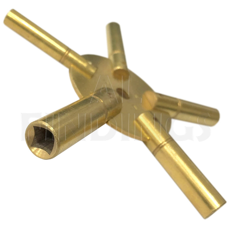 Jewellers Tools 2-10 & 3-11 Clock Key Set: Winged Brass Spider Star Pair - Odd & Even (110)