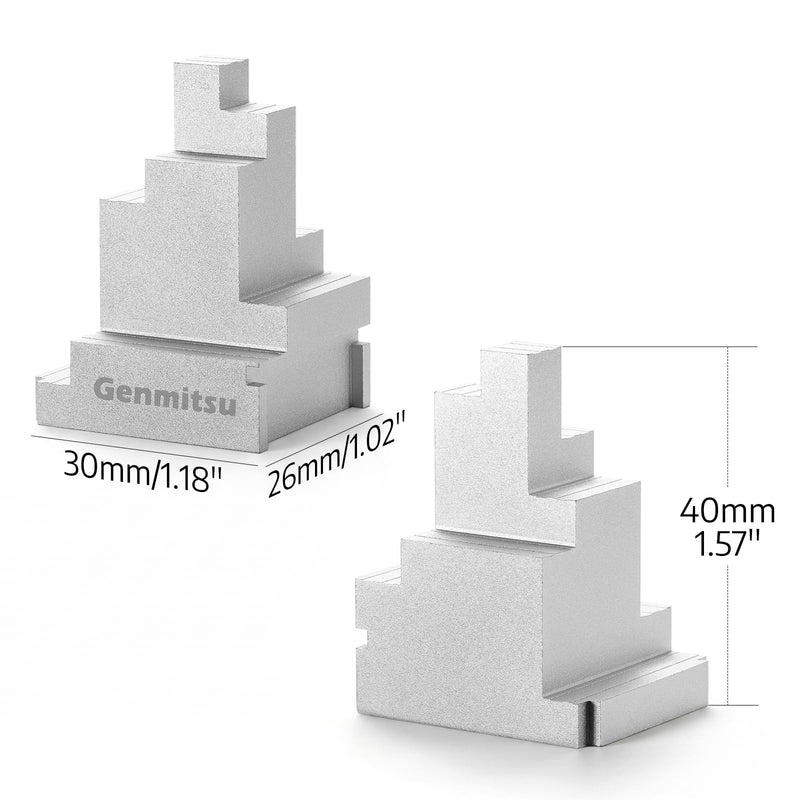 Genmitsu 2pcs Clamp Blocks, 8 Adjustment, Workholding Spacer for Vise & Hold Down Clamps, Expand Clamping Range for CNC Router Machine